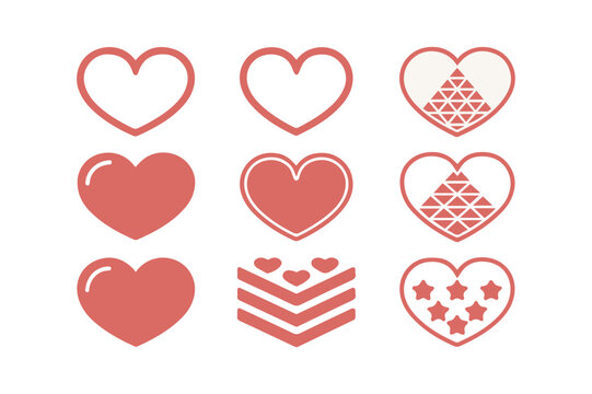set of red hearts