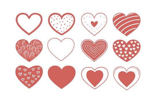 set of red hearts