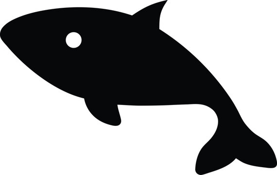 eocene basilosaurus whale silhouette vector illustration on transparent background