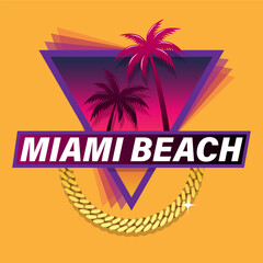 Obraz premium Elegant miami beach editable vector text effect. Suitable for night technology event