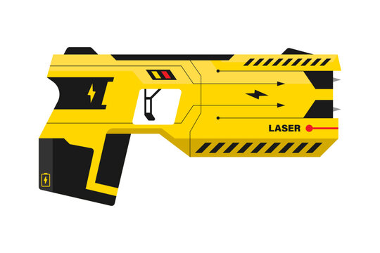 Police Taser Gun Flat Vector Illustration