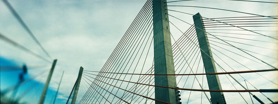 Panoramic view of Kosciuszko bridge, Brooklyn, New York