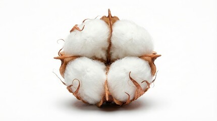 a cotton boll with fluffy white fibers ready for harvesting