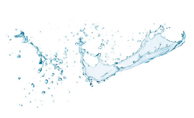 Water splash and drops closeup