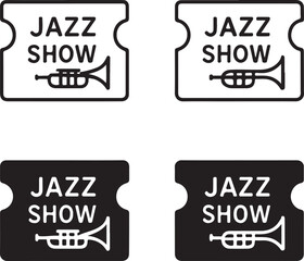 Isolated Jazz Show Event Ticket Icon, Jazz Show Event Ticket design concept, Jazz Show Event Ticket promotion campaign, concert marketing vector illustration