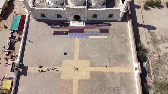 Cinematic Drone View of Historic Derawar Fort, Cholistan Desert, Bahawalpur, Pakistan