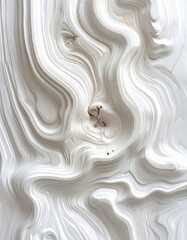 Obraz premium Abstract Topographic Wood Sculpture with Pearlescent Finish