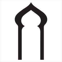 Modern Minimalist Islamic Arch and Mihrab Vector Frame,