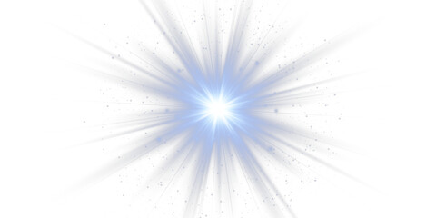Shimmering lens flare light effect with bright blue glow and starry flares, featuring shimmering highlights and abstract blue light effect on black background for professional photo editing and artist