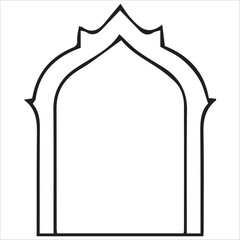 Modern Minimalist Islamic Arch and Mihrab Vector Frame,