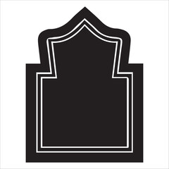 Modern Minimalist Islamic Arch and Mihrab Vector Frame,