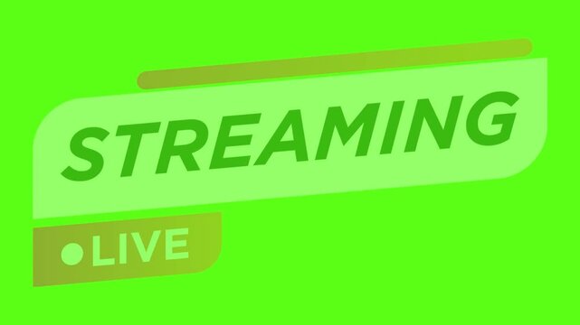 Streaming Live Button Pop Up Animation on Green Screen Background