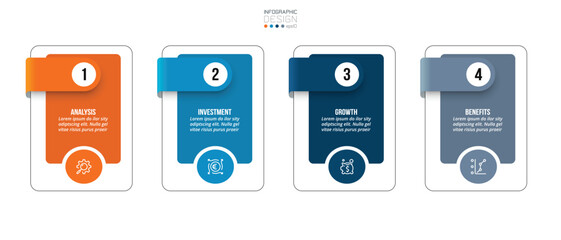 Template with step business infographic or option design.