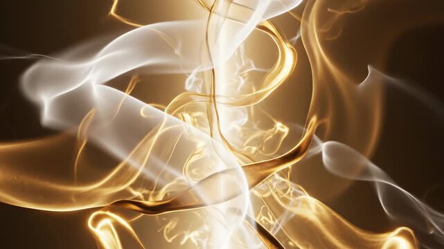 Seamlessly looping abstract visual effect of flowing, shimmering gold and vibrant white plasma energy ascending slowly into an infinite bright void infinite, visual, spiritual