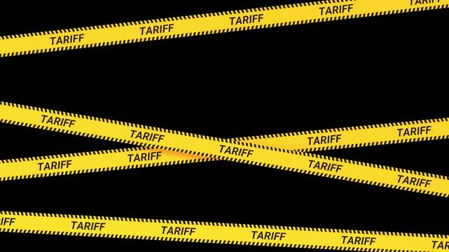 Tariff Warning Tape Animation | Alpha Channel