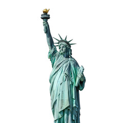 Fototapeta premium Statue of Liberty isolated on transparent background, symbol of freedom