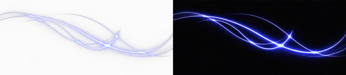 Fototapeta premium Futuristic blue light stream, glowing abstract wave streak with electric motion ribbon and radiant energy effect 