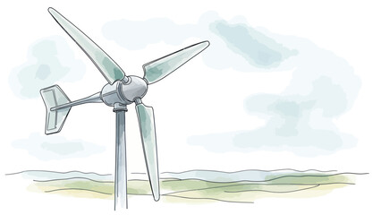 Wind turbine generating clean renewable energy in a natural landscape © SaljuCreative