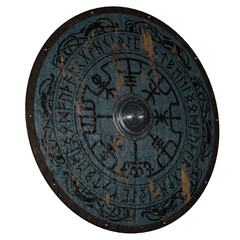 Naklejka premium Viking Shield Norse Warrior Wooden Shield