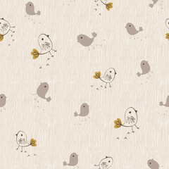Cute hand draw seamless pattern with birds.
