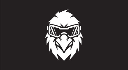 Fototapeta premium Eagle head wearing goggles vector illustration