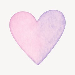 Fototapeta premium Pastel watercolor heart illustration.