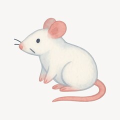 Fototapeta premium Cute watercolor mouse illustration.