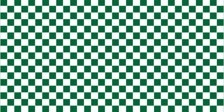 dark green and white checkered pattern, Checkerboard seamless pattern. vector illustration