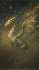 Fototapeta premium Majestic dragon amidst stars mobile wallpaper