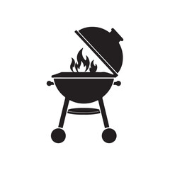 Grill bbq icon silhouette vector illustration