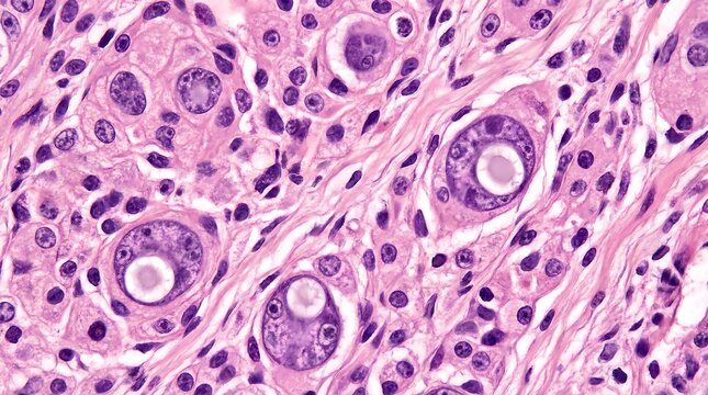 Cytomegalovirus CMV Owl Eye Inclusion Body Histology H&E Stain