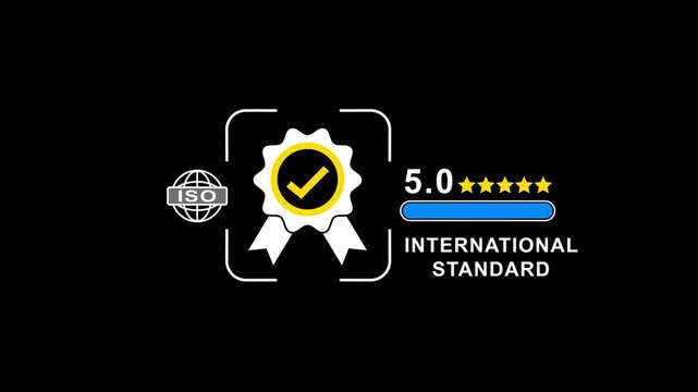 I S O International Standard 5 Star Certification Badge 5 star rating