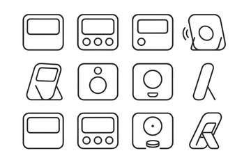 Buttons adjustable icon opening timer vector clean housing hanging hole icons digital