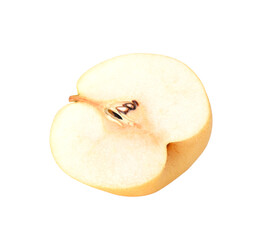 Half of Chinese pear nashi pyrus pyrifolia on transparent png