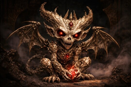 Dark fantasy demonic creature wallpaper.