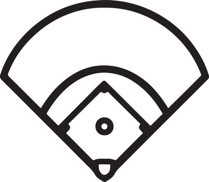 Baseball field icon vector template for sport stadium map signage and team game design layout