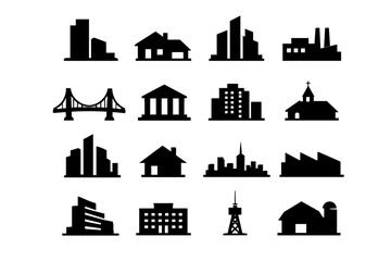 Fototapeta premium Construction generation mark architecture block icon architectural silhouette simple vector neutral featureless