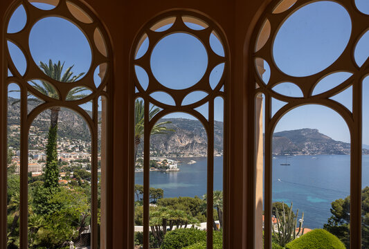 Saint-Jean-Cap-Ferrat, France - View of the French Riviera coast from the Villa Ephrussi de Rothschild, on Saint-Jean-Cap-Ferrat, France