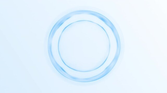 Abstract blue glowing circle with soft gradient rings and clean minimal surface. Futuristic digital interface background with smooth light motion and modern tech atmosphere.