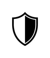 Shield icon with black and white color scheme