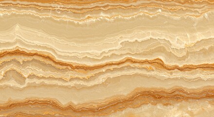 A close-up view of the intricate layers and patterns of a beige marble surface