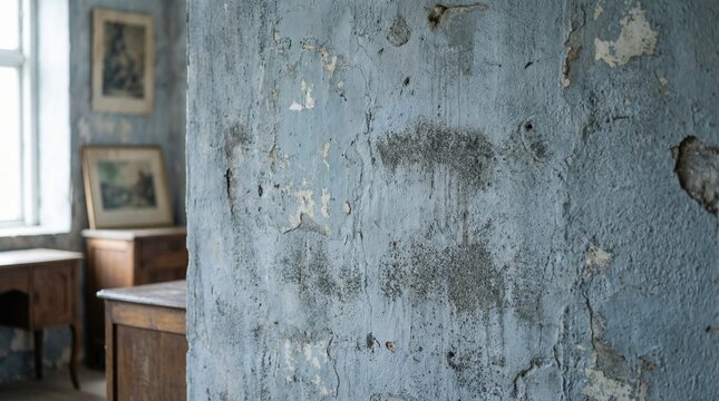 blue turquoise paint wall background. vintage interior style. old grunge concrete - cement texture. living room decoration. house , home decor , apartment.