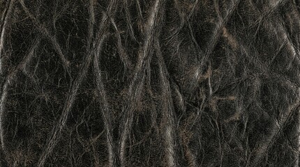 Fototapeta premium old genuine leather texture, dark black brown background