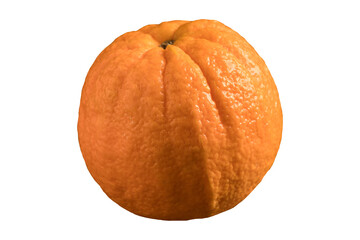 Fresh Dekopon (Shiranui) orange isolated on transparent background (PNG), premium Japanese citrus fruit with vibrant color and natural texture.
