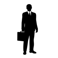 Professional silhouette of a businessperson holding a briefcase Vector