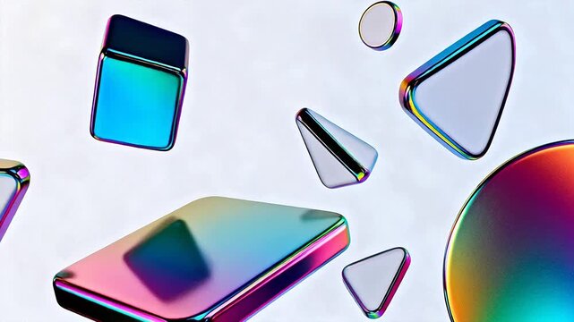 Colorful reflective geometric shapes