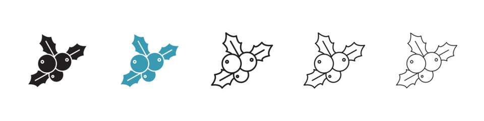 Christmas holly berry icon in flat style. Basic vector symbol illustration © Niani