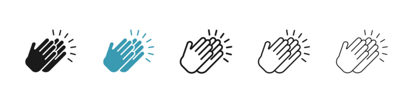 Clapping hands icon in flat style. Basic vector symbol illustration