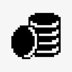 Fototapeta premium Minimalist black coin stack illustration.
