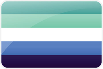Obraz premium Glossy Gay Men Pride Flag 5-Stripes Version - LGBTQ+ MLM Vincian Identity Symbol Vector Graphic with Turquoise and Blue